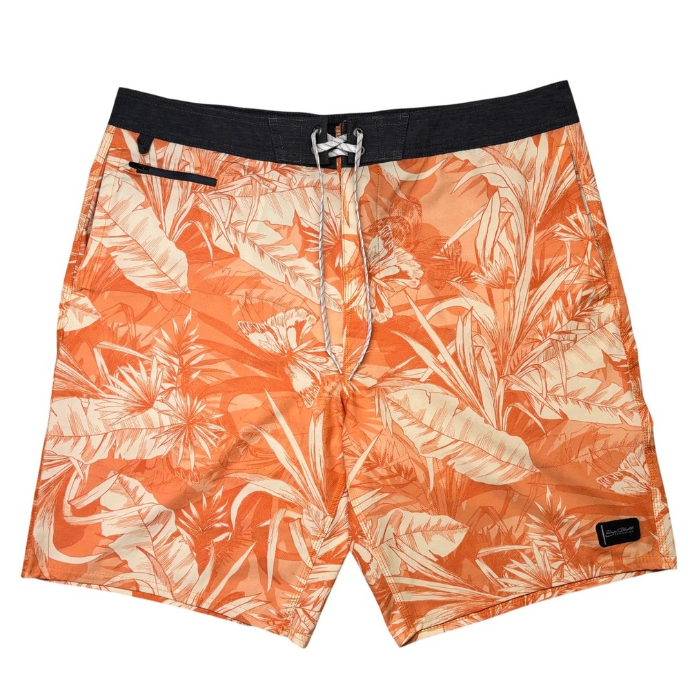 Jack‎ O'Neill Board Shorts Mens 36 Orange Tropical Floral Stretch Swim Trunks